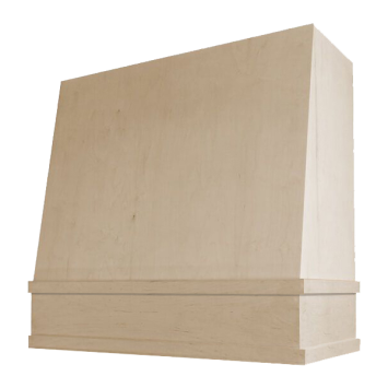 Angled range hood with flat trim