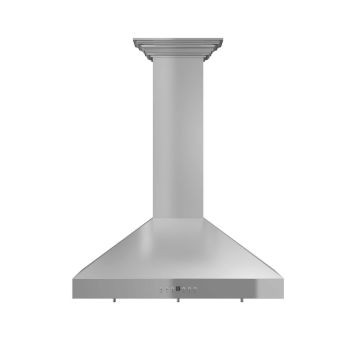 ZLINE Convertible Vent Wall Mount Range Hood in Stainless Steel with Crown Molding - KL3CRN