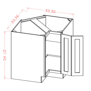 Canyon Silver BER33 - Base Easy Reach - RTA Kitchen Cabinets - SG-BER33