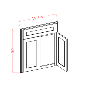 Canyon Silver DCSF42 - Diagonal Corner Sink Front - RTA Kitchen Cabinets - SG-DCSF42