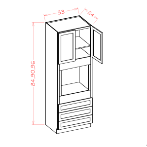 Canyon Silver O339624 - Single Oven Cabinet - 3 Drwrs - RTA Kitchen Cabinets - SG-O339624