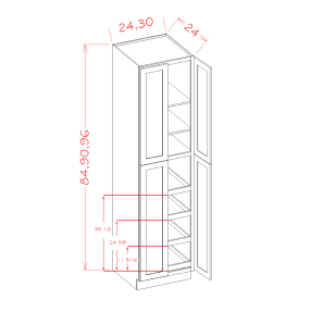 Canyon Silver U3084244RS - Four Rollout Shelf Utility Cabinet Kit - RTA Kitchen Cabinets - SG-U3084244RS