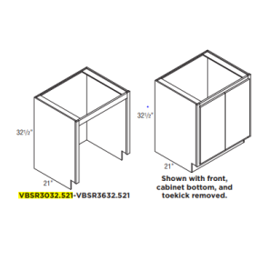Duluth Chalk VBSR3032.521 - Vanity Sink Removable 30 - Custom Kitchen Cabinets - 323-VBSR3032.521