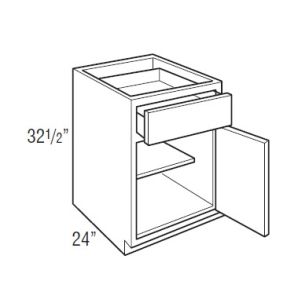 Duluth Driftwood B1232.5R - Base 12 Drawer Lh - Custom Kitchen Cabinets - 331-B1232.5R
