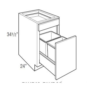Duluth Driftwood BWB21 - Base 21 Wastebasket - Custom Kitchen Cabinets - 331-BWB21