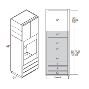 Duluth Pebble OC3D339624 - Single Oven Cab 33W 96H 24D - Custom Kitchen Cabinets - 327-OC3D339624