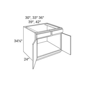 EB23-BSB39 Northfield Stone SB39 - Double Drawer Front 2 Door Sink Base Cabinets - RTA Kitchen Cabinets