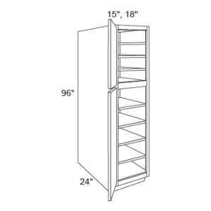 EB23-TUC1824X96 Northfield Stone UC1824X96*L - Single Door Utility Cabinets - RTA Kitchen Cabinets