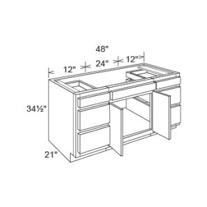 EB23-V4821DD Northfield Stone V4821DD Double Door & Drawer Vanity Sink Base Cabinets - RTA Kitchen Cabinets