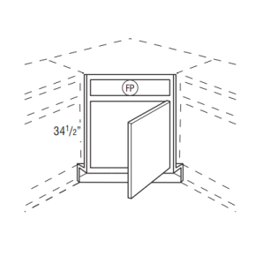 Lawrence Chalk ACSF36 - Angle Corner Sink Front 36 Lh - Custom Kitchen Cabinets - 325-ACSF36