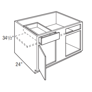 Lawrence Chalk BC48S - Blind Corner Base 48 L - Custom Kitchen Cabinets - 325-BC48S