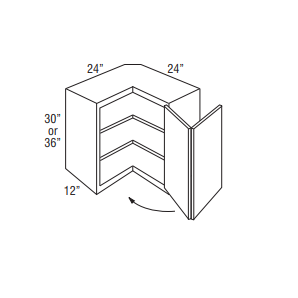 Lawrence Chalk ER36L - Easy Reach Wall Corner  - Custom Kitchen Cabinets - 325-ER36L