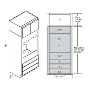 Lawrence Chalk OC3D338424 - Single Oven Cab 33W 84H 24D - Custom Kitchen Cabinets - 325-OC3D338424