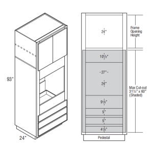 Lawrence Chalk OC3D339324 - Single Oven Cab 33W 93H 24D - Custom Kitchen Cabinets - 325-OC3D339324