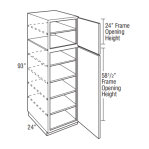 Lawrence Chalk U189324 - Utility 18W 93H 24D Lh - Custom Kitchen Cabinets - 325-U189324