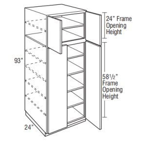 Lawrence Chalk U249324 - Utility 24W 93H 24D Double Door - Custom Kitchen Cabinets - 325-U249324