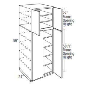 Lawrence Chalk U249624 - Utility 24W 96H 24D Double Door - Custom Kitchen Cabinets - 325-U249624