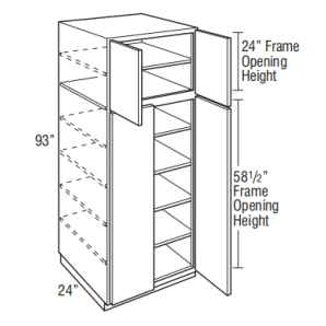 Lawrence Chalk U309324 - Utility 30W 93H 24D Double Door - Custom Kitchen Cabinets - 325-U309324