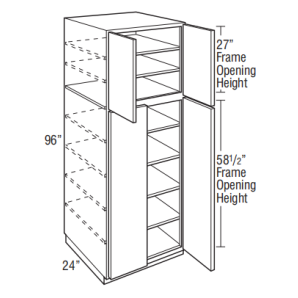 Lawrence Chalk U309624 - Utility 30W 96H 24D Double Door - Custom Kitchen Cabinets - 325-U309624