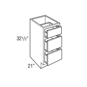 Lawrence Chalk VDB1832.521 - Vanity 3 Drawer 18W 32.5H 21D - Custom Kitchen Cabinets - 325-VDB1832.521