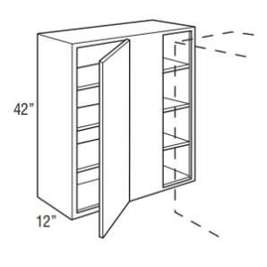Lawrence Chalk WC3642S - Blind Corner Wall 36W 42H L - Custom Kitchen Cabinets - 325-WC3642S