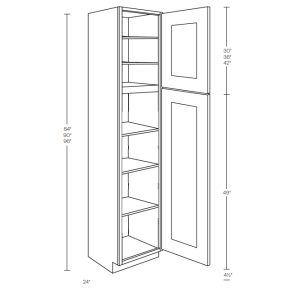 Northfield Stone UC1521X84 - Single Door Utility Cabinet - RTA Kitchen Cabinets - EB23-UC1521X84