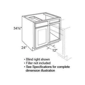 Shaker Cotton BLB4548 - Blind Base Cabinet - RTA Kitchen Cabinets - L10-BLB4548