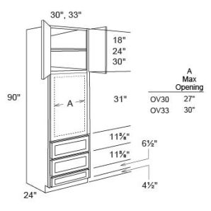 Shaker Cotton OV3390 - Double Door Oven Cabinets - RTA Kitchen Cabinets - L10-OV3390