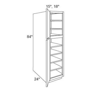 Shaker Cotton UC1824X84 - Single Door Utility Cabinets - RTA Kitchen Cabinets - L10-UC1824X84