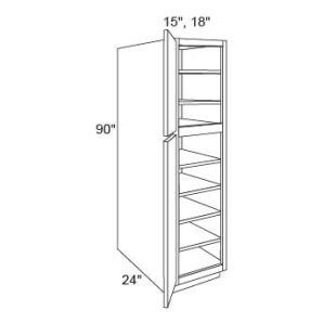 Shaker Cotton UC1824X90 - Single Door Utility Cabinets - RTA Kitchen Cabinets - L10-UC1824X90