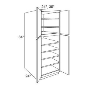Shaker Cotton UC2424X84 - Double Door Utility Cabinets - RTA Kitchen Cabinets - L10-UC2424X84
