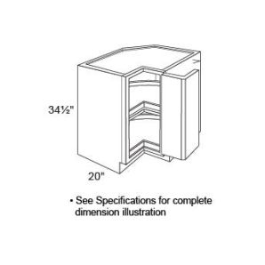 Shaker Smoke Grey CAR33 - Lazy Susan Corner Base Cabinets - RTA Kitchen Cabinets - L02-CAR33
