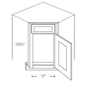 Shaker Smoke Grey CSFFL36 - Corner Sink Front Floor - RTA Kitchen Cabinets - L02-CSFFL36