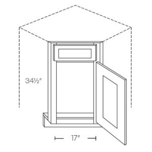 Shaker Smoke Grey CSFFL36-R - CORNER SINK FRONT FLOOR - RTA Kitchen Cabinets - L02-CSFFL36-R