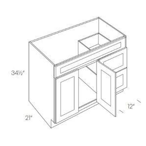 Shaker Smoke Grey V36D - Door & Drawer Vanity Sink  3621 - RTA Kitchen Cabinets - L02-V36D