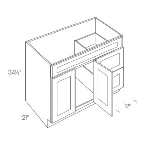 Shaker Smoke Grey V42D - Door & Drawer Vanity Sink  4221 - RTA Kitchen Cabinets - L02-V42D