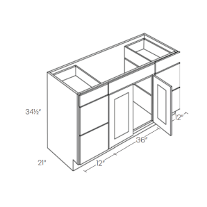 Shaker Smoke Grey V60DD - Vanity Drawer Base Cabinets - RTA Kitchen Cabinets - L02-V60DD