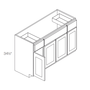 Shaker Smoke Grey VB54 - Triple Door & Drawer Vanity Sink 5421 - RTA Kitchen Cabinets - L02-VB54
