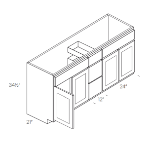 Shaker Smoke Grey VSD60 - Vanity Drawer Base Cabinets - RTA Kitchen Cabinets - L02-VSD60