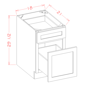 Summit White Truffle DFB18 - Drawer File Base - RTA Kitchen Cabinets - OM-DFB18 