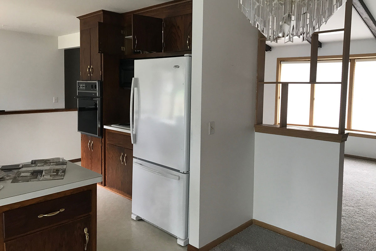 The kitchen in this Midwestern ranch home was closed off and outdated The kitchen in this Midwestern ranch home was closed off and outdated
