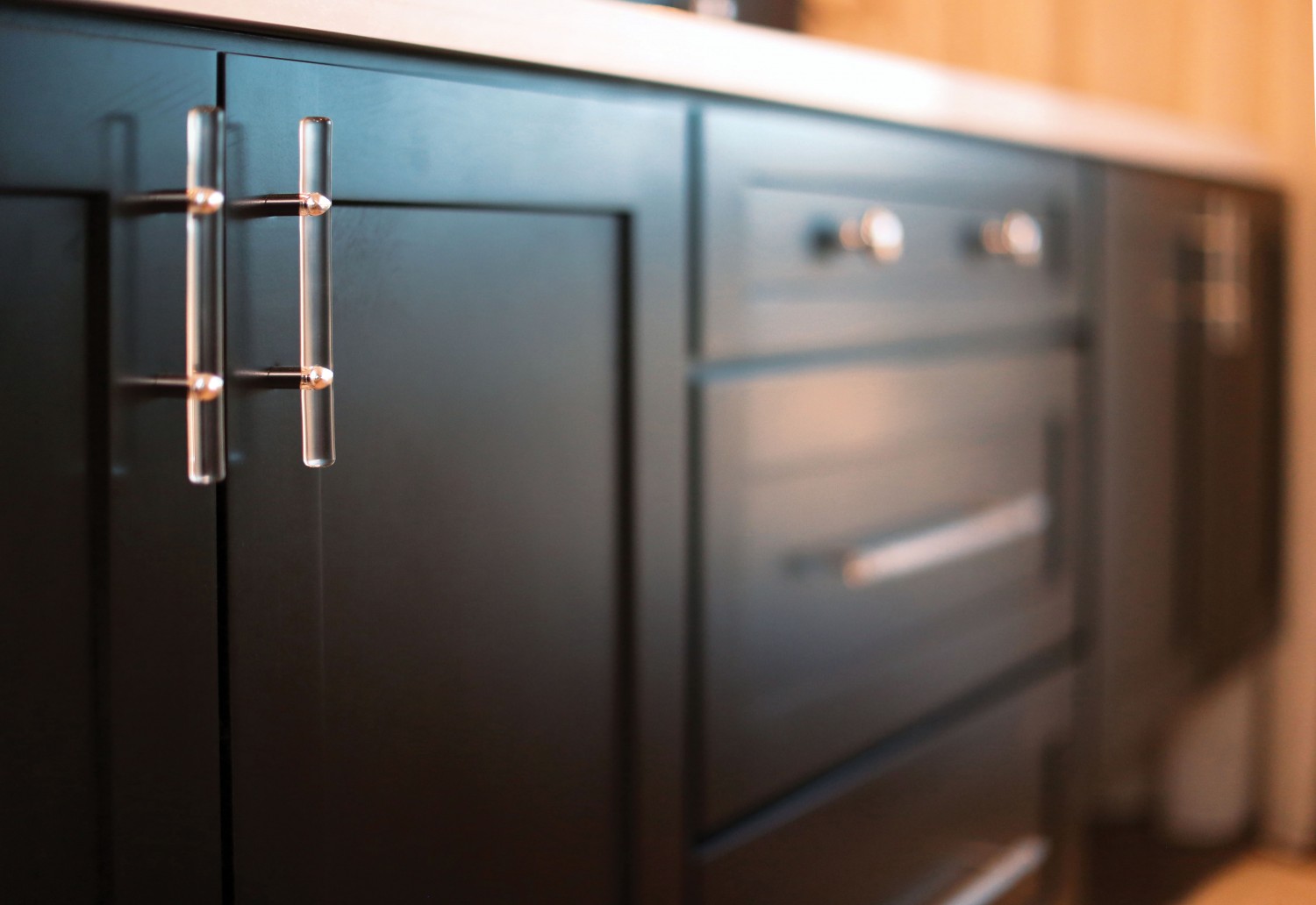 Shaker style cabinets in Black