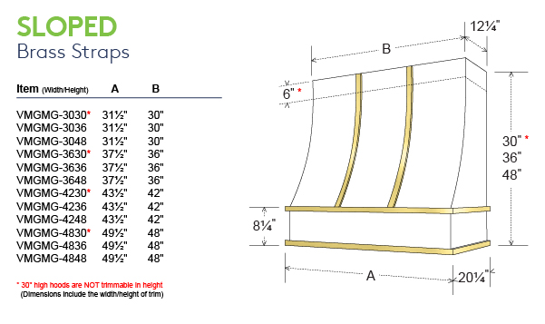 Sloped Raw Brass Straps Sloped Raw Brass Straps