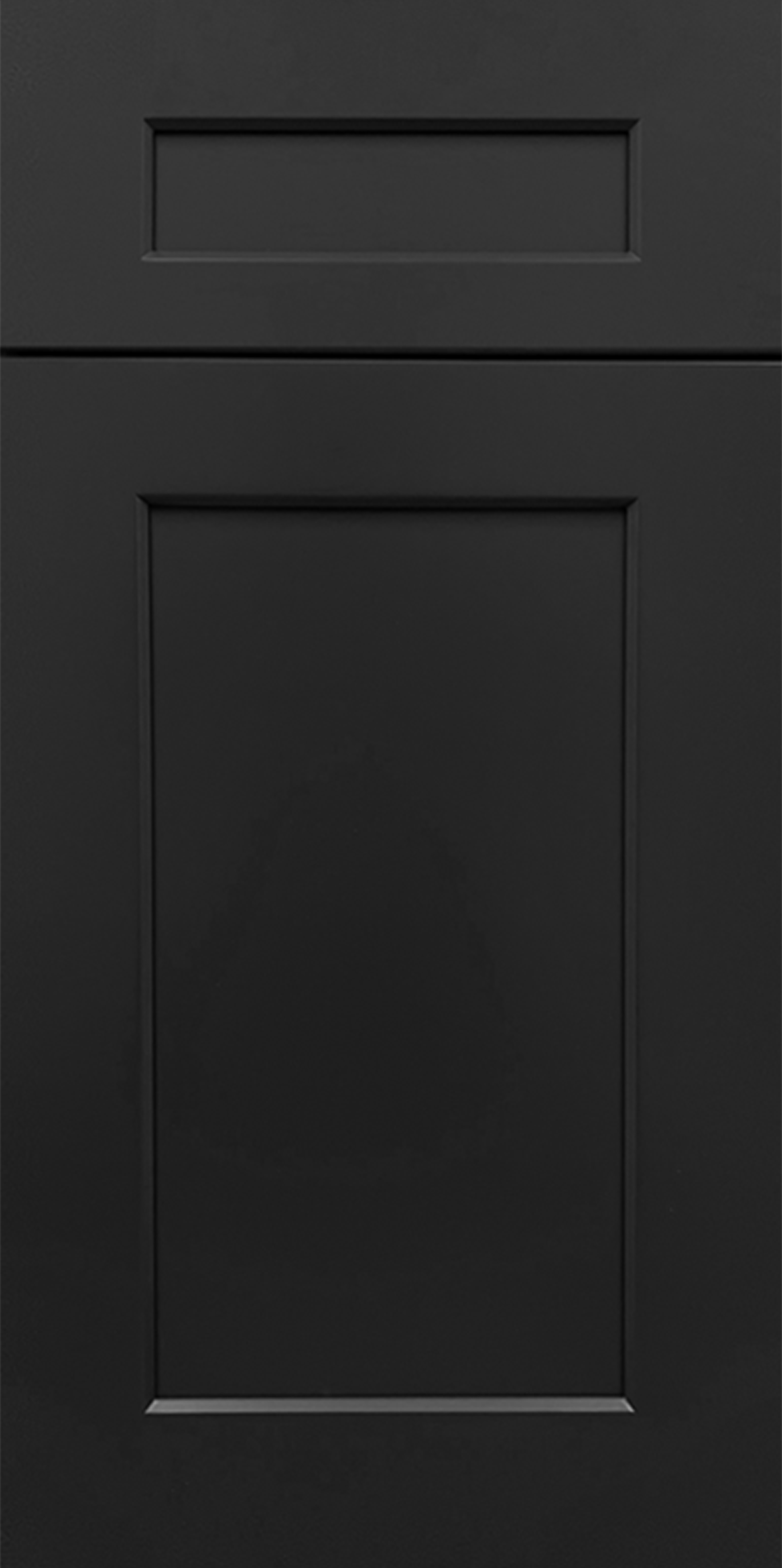 Black shaker cabinet door with matching 5-piece drawer front Black shaker cabinet door with matching 5-piece drawer front