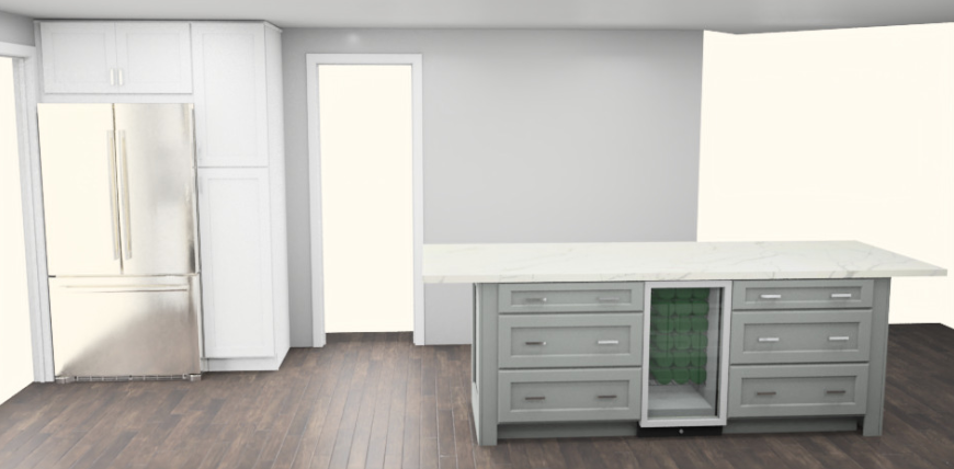 CliqStudios design packet rendering in Dayton White and Harbor cabinets CliqStudios design packet rendering in Dayton White and Harbor cabinets