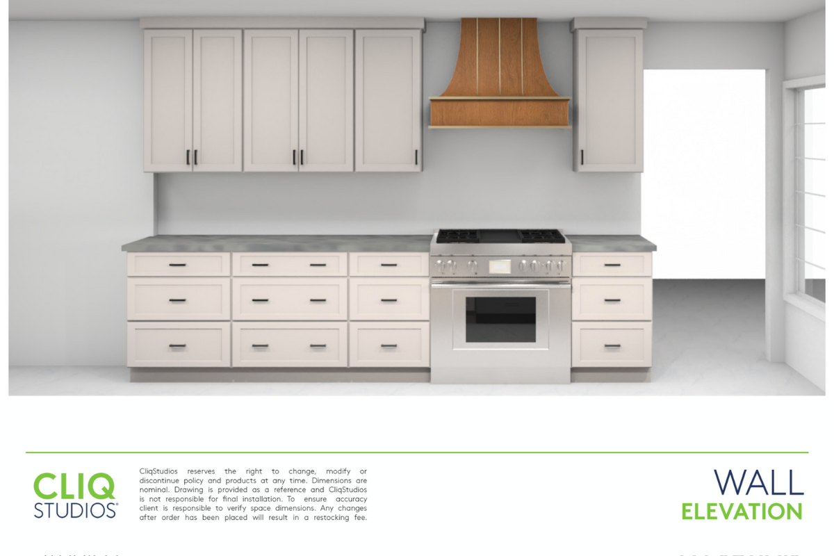 CliqStudios design packet rendering with white shaker cabinets CliqStudios design packet rendering with white shaker cabinets