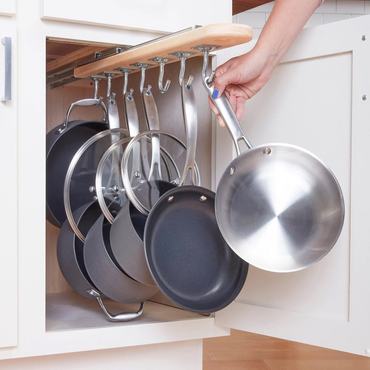 FamilyHandyman.com | Pots & Pans Roll-Out Tray Pots & Pans Roll-Out Tray