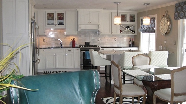 gray and white kitchen with shaker cupboards and marble backsplash gray and white kitchen with shaker cupboards and marble backsplash