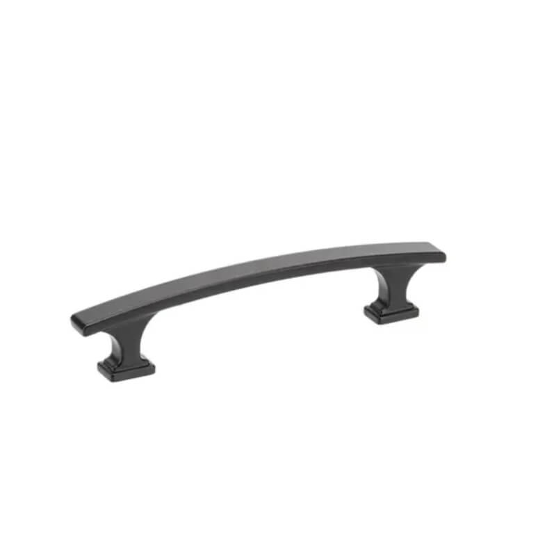 Matte black bar pull cabinet hardware Matte black bar pull cabinet hardware with curved edges
