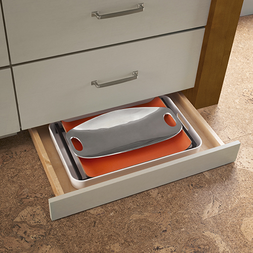 White Pull Out Cabinet Organizer. This image is of white pull-out cabinet organizer.